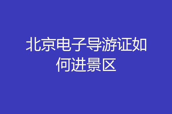 北京电子导游证如何进景区