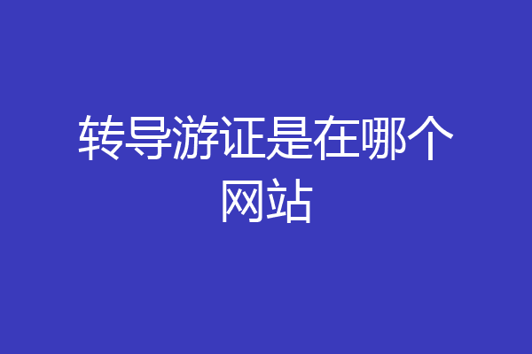转导游证是在哪个网站
