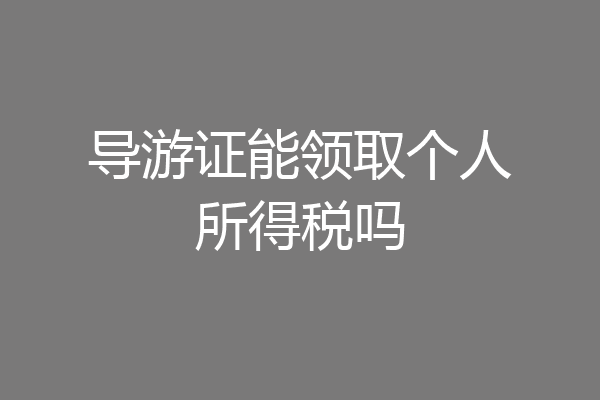导游证能领取个人所得税吗
