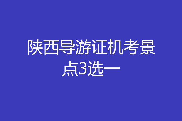 陕西导游证机考景点3选一