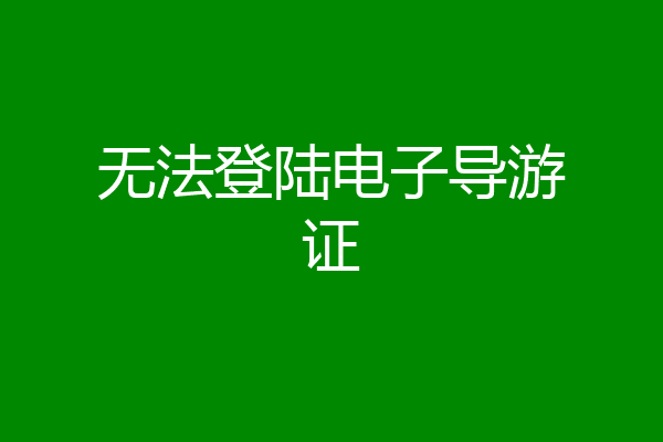无法登陆电子导游证