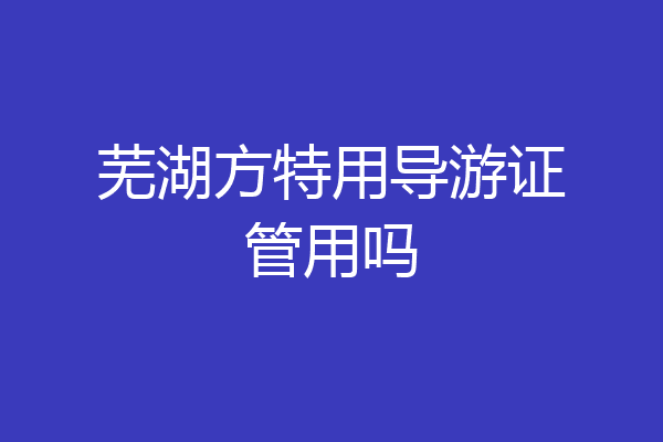 芜湖方特用导游证管用吗