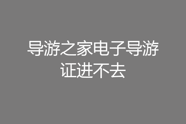 导游之家电子导游证进不去