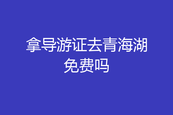 拿导游证去青海湖免费吗