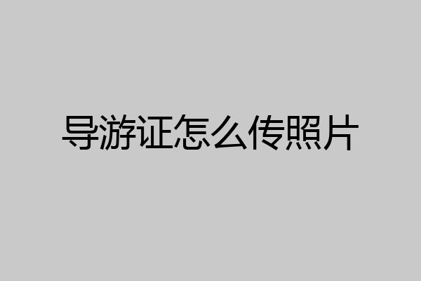 导游证怎么传照片