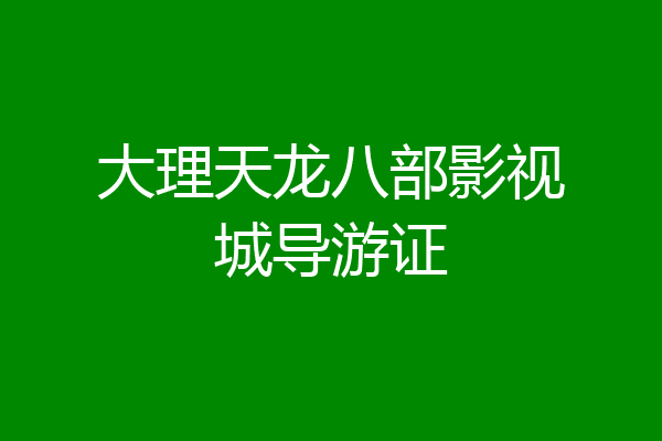 大理天龙八部影视城导游证