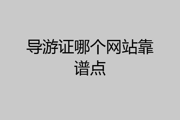 导游证哪个网站靠谱点