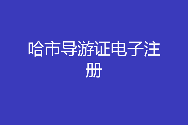 哈市导游证电子注册