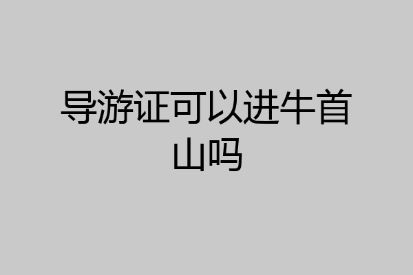 导游证可以进牛首山吗
