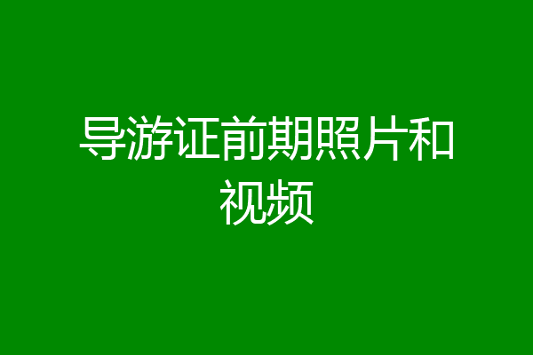 导游证前期照片和视频