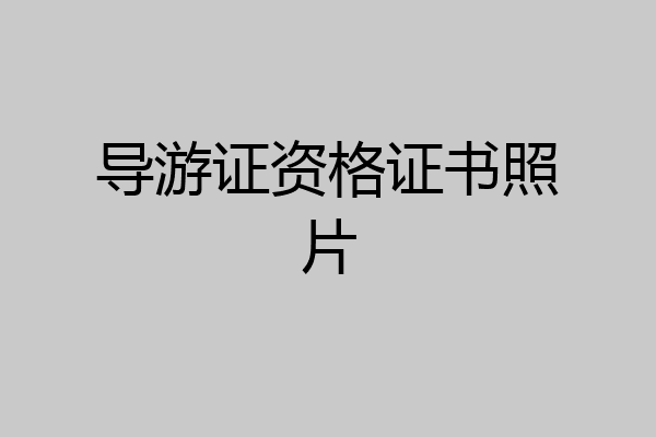 导游证资格证书照片