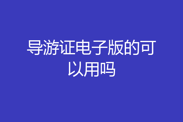导游证电子版的可以用吗