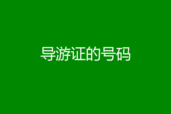 导游证的号码