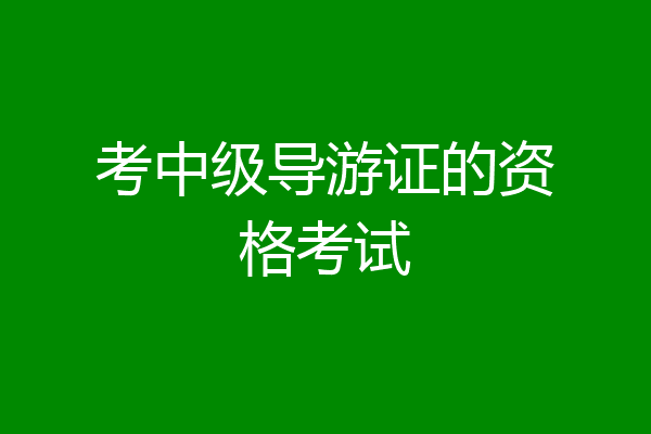 考中级导游证的资格考试