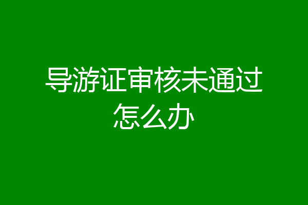 导游证审核未通过怎么办