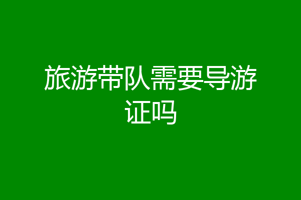 旅游带队需要导游证吗