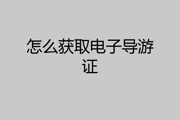 怎么获取电子导游证