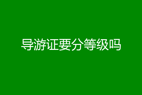 导游证要分等级吗