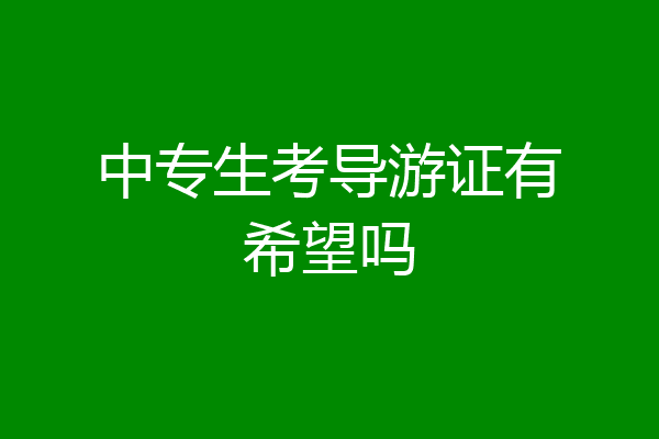 中专生考导游证有希望吗