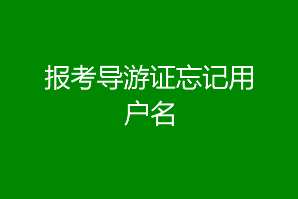 报考导游证忘记用户名