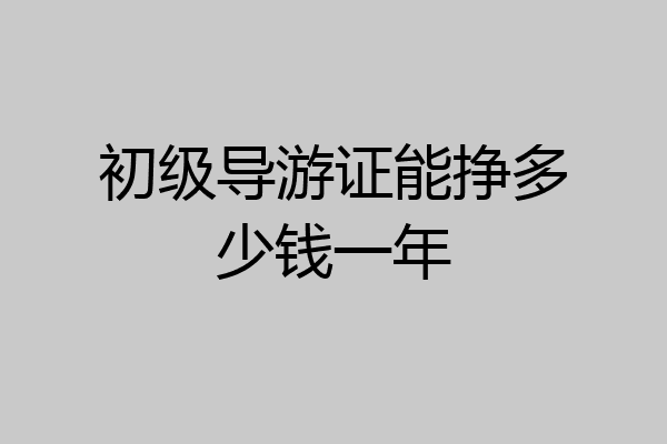 初级导游证能挣多少钱一年