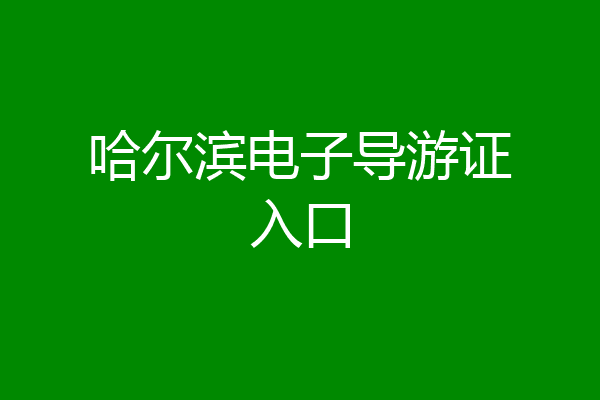 哈尔滨电子导游证入口