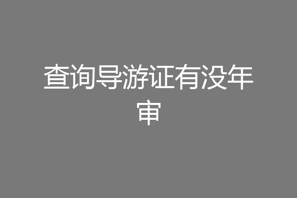 查询导游证有没年审