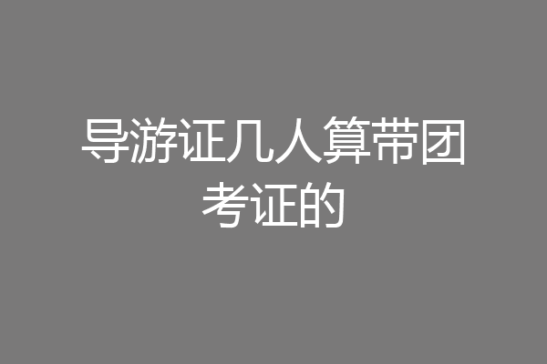 导游证几人算带团考证的