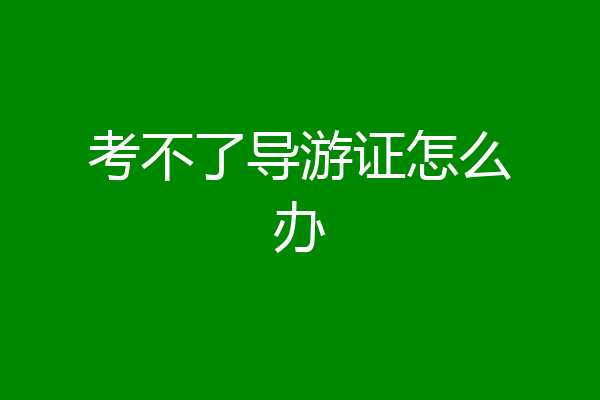 考不了导游证怎么办