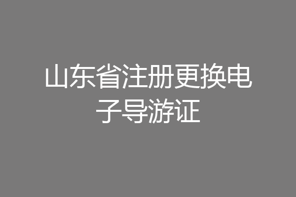 山东省注册更换电子导游证
