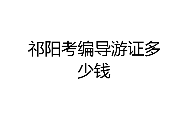 祁阳考编导游证多少钱