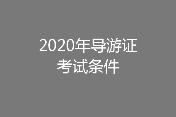2020年导游证考试条件