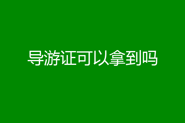 导游证可以拿到吗
