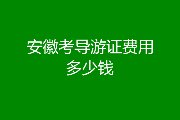 安徽考导游证费用多少钱