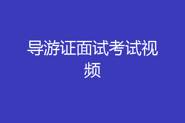 导游证面试考试视频