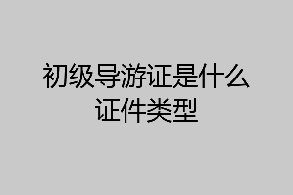 初级导游证是什么证件类型
