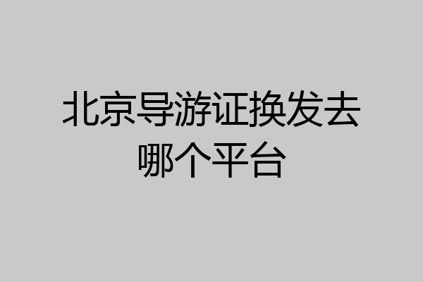 北京导游证换发去哪个平台