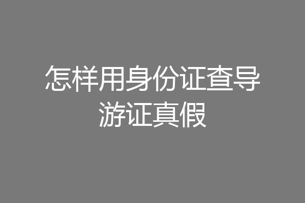 怎样用身份证查导游证真假