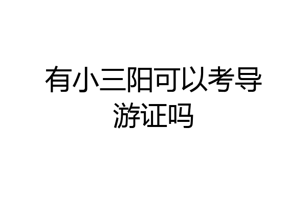 有小三阳可以考导游证吗