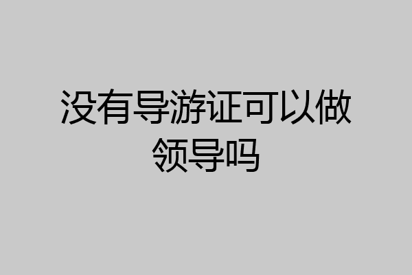 没有导游证可以做领导吗