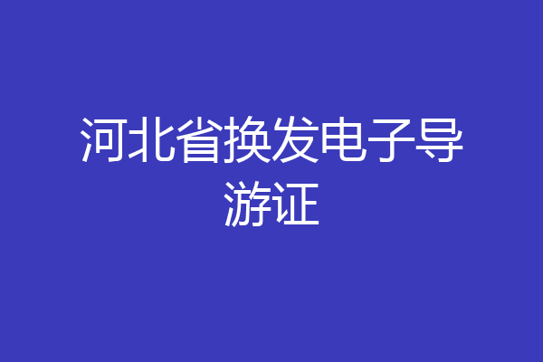 河北省换发电子导游证
