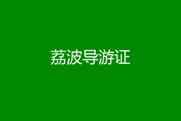 荔波导游证