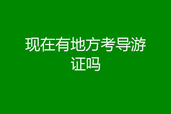 现在有地方考导游证吗