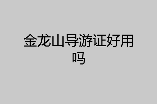 金龙山导游证好用吗