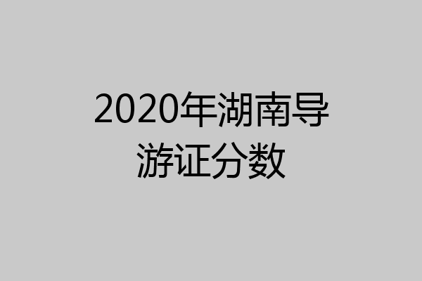 2020年湖南导游证分数