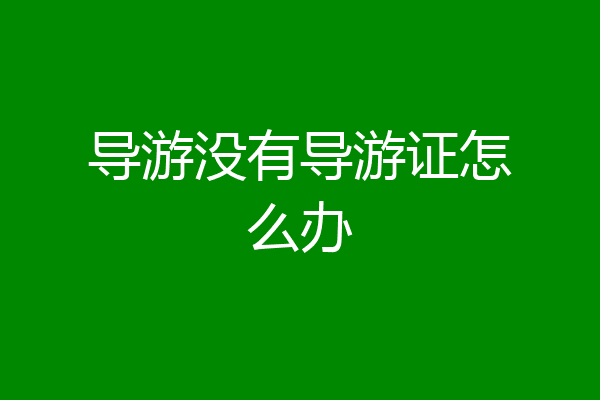 导游没有导游证怎么办