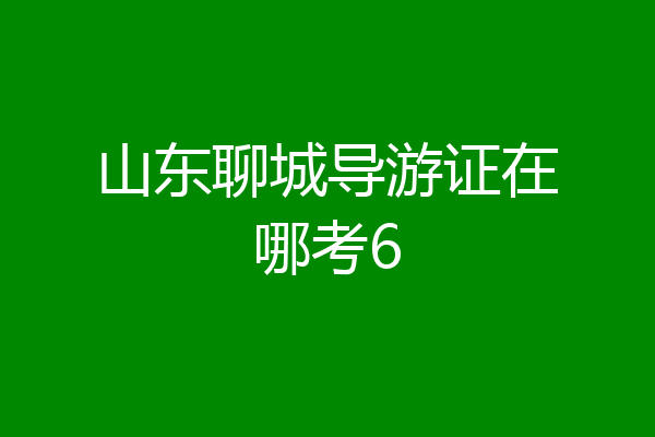 山东聊城导游证在哪考6