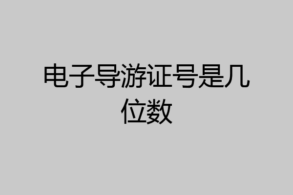 电子导游证号是几位数
