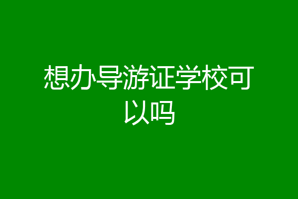 想办导游证学校可以吗