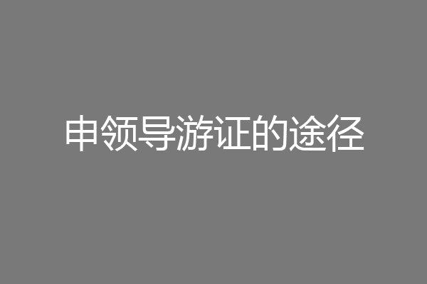 申领导游证的途径
